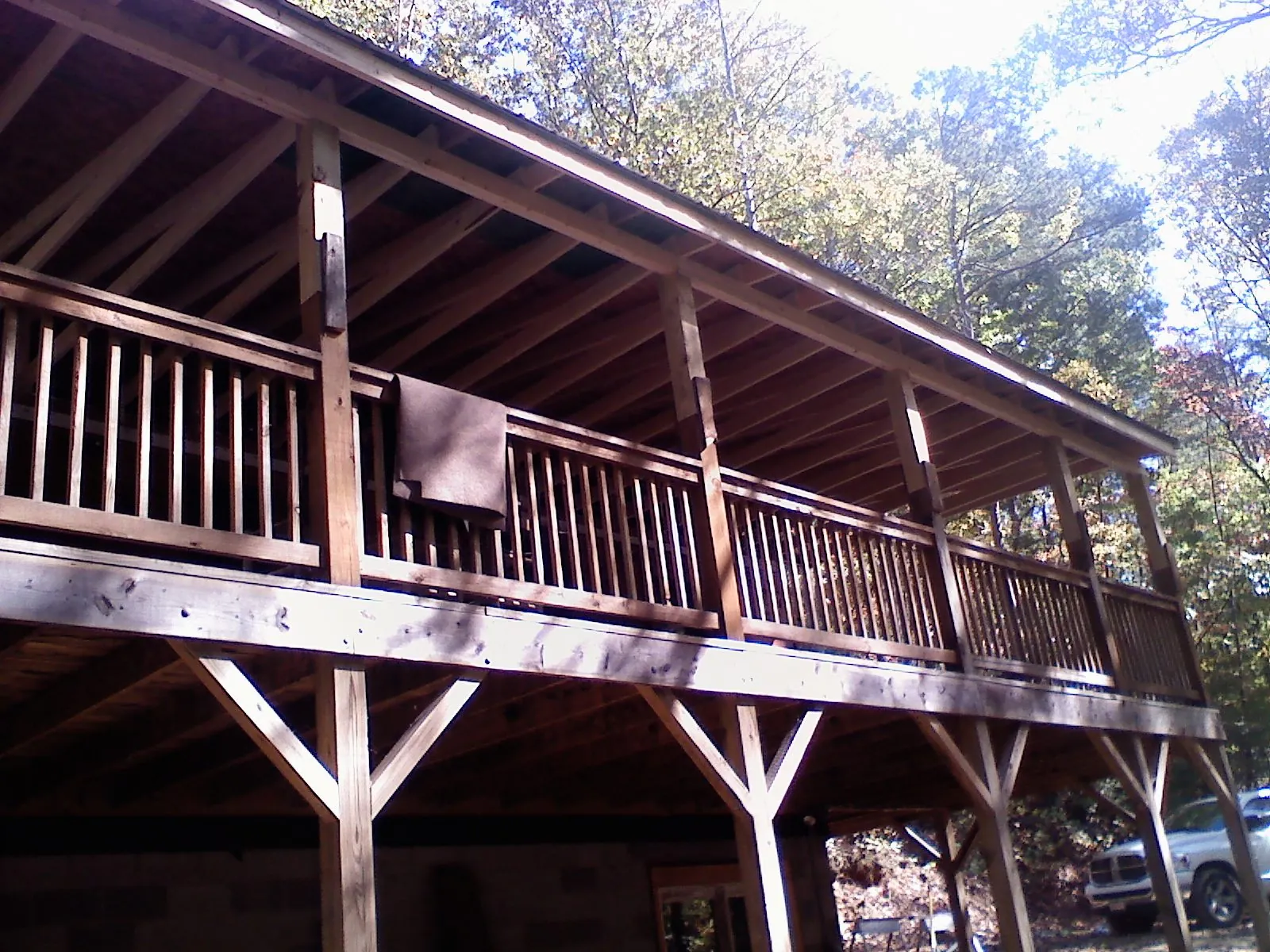 Timber framing under a new elevated porch and deck — Roof Leak Repair in Prospect by Roofing Brothers